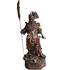 Ornamentos de Cobre de Kowloon Guan Gong Cobre Puro Guan Gong Inserção Traseira Cinco Bandeiras Guan Yu Segura Cornucópia para Trazer Riqueza Estátua Guan Sheng Di Jun Fábrica