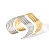 Joias de Nicho Europeias e Americanas Luz de Luxo Pulseira Larga Oca Ondulada Ouro 18K Aço Inoxidável Pulseira de Alta Qualidade para Mulheres