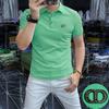 Moda combinando nova camisa polo masculina de manga curta Pérola algodão respirável masculina meia manga T-shirt 2024 Verão bonito