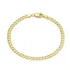 Pulsera Minimalista de Moda Europea y Americana, Pulsera Chapada en Oro de Plata 925, Cadena de 4 mm Uno a Uno para Mujer