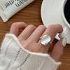 Anillo de Frijol Irregular Pequeño y Exquisito para Mujer, Simple, Moderno y Versátil, Anillo Abierto Apilable, Tendencia de Anillo de Dedo Índice de Nicho
