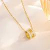 Transmisión en Vivo Más Vendido Collar de Acero de Titanio para Mujer Baño de Oro Real Collar Sencillo Versátil para Mujer Cadena para Clavícula que No se Desvanece Joyería al por Mayor
