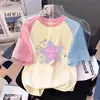 Camiseta de Manga Corta para Niña 2026 Nueva Ropa de Verano para Niños Estilo Dopamina para Niñas Pequeñas y Niños Mayores Venta al por Mayor