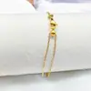 Pulseira Ajustável de Agulha em Aço Titânio Galvanizada a Vácuo Dourado 18K Pulseira que Não Desbota para Mulheres Joias Artesanais com Contas de Nicho Ins