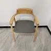 Silla de comedor nórdica sencilla de madera maciza con reposabrazos, mobiliario de restaurante, respaldo alto, silla de negociación, silla Hiroshima de nogal negro