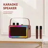 Alto-falante microfone de karaokê portátil tudo-em-um traje para festa em família ao ar livre artefato de karaokê microfone duplo áudio Bluetooth