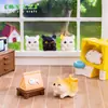 Paisaje en miniatura, figura de gatito creativo y adorable acostado, accesorio de decoración DIY para casa de muñecas de jardinería, pequeño adorno de escritorio