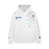 Moletom com Capuz Bordado de Floco de Neve da Marca Americana Trendy para Homens e Mulheres, Estilo Casal, Caimento Solto Outono e Inverno, Forrado com Fleece, Moletom Pulôver Quente