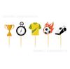 WB058 Decoración de postres con borde deportivo de fútbol, tarjeta de inserción para pastel, mesa de postres, 20 juegos para hornear