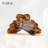 Wjia Pin Simple de Gama Alta de Ácido Acético Pin de Tiburón Patrón de Leopardo Pasador de Mariposa Accesorios para el Cabello Tocado Pin para la Cabeza de Mujer