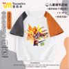 2025 Meninos Fofo Festa Fogo do Céu Unicórnio Mecha Infantil Cor Blocada Manga Curta Camiseta Roupas de Verão Estilo Ocidental Camisa 3
