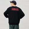 Ropa de Marca de Moda para Hombre Europea y Americana Kanye Kanye Retro Banda Nirvana Transparente Ángel Sudadera Holgada de Cuello Redondo High Street Niebla