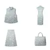 [Mismo Estilo que el Príncipe] Tela Jacquard de Tencel Poliéster Estilo Chino Flor de Ciruelo Urraca para Chaleco Cheongsam de Nuevo Estilo Chino