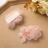 Estilo Fada de Faculdade Início da Primavera Organza de Cristal Flor de Fio de Camélia DIY Flor de Pulso Corsage Broche Acessórios