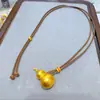 Chapado en Oro Real para una Fuerte Retención del Color, Nuevo Colgante Tradicional de Calabaza de Arena Estilo Chino, Cadena Larga Versátil para Suéter para Hombres y Mujeres