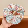 Scrunchie Floral Fofo e Doce com Laço para Meninas e Crianças, Acessório de Coque, Elástico de Cabelo, Corda de Cabelo