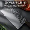 Faca de Cozinha Forjada à Mão para Uso Doméstico, Faca Afiada para Fatiar, Faca para Cortar Ossos de Cozinha, Faca Grossa com Padrão Martelo para Cortar Legumes e Ossos