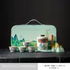 Conjunto de Chá para Viagem Rio e Montanha Mil Li Cerâmica Copo de Preparo Rápido Portátil para Exterior Kung Fu Presente Empresarial Lembrança de Negócios