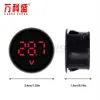 Voltímetro digital CC de dos hilos DC4-100V con pantalla y protección contra conexión inversa Voltímetro digital circular LED