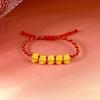Pulsera Serpiente Cinco Rubores Dorados Cuerda Roja Tejida Año del Zodíaco Serpiente Zapato Pulsera Dorada para Hombres y Mujeres Este Año de Vida Regalo