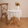 Toalha de Mesa de Algodão Ponto Cruz Mesa de Chá Retrô Americano Tricô Vazado Toalha de Mesa Renda de Luxo Leve Toalha de Mesa Redonda Retangular Mesa de Jantar