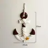 Promoción de fábrica 33cm estilo mediterráneo ancla ancla termómetro gancho decorativo colgante de artesanía de madera