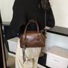 Bolsa de viagem retrô feminina, grande capacidade, nova bolsa casual de nicho para outono e inverno 2025, bolsa transversal portátil para trabalho