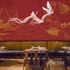 Papel de parede mural para restaurante pub Fênix parede de fundo tecido de parede Papel de parede nacional clássico chinês moda Internet celebridade sala de transmissão ao vivo tecido de parede