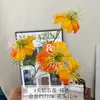 Flores artificiales, clemátide estilo europeo, loto con diamantes falsos, accesorios para arreglos florales de mesa, decoración floral para bodas y habitaciones de novia