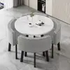 Mesa de comedor plegable que ahorra espacio para uso doméstico en apartamentos pequeños, juego de mesa y sillas para reuniones en tiendas, mesa redonda de recepción para ocio
