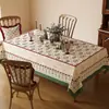 Toalha de Mesa de Luxo Leve de Alta Qualidade Impermeável e à Prova de Óleo Estilo Retro Americano Dopamina Tapete para Mesa de Jantar Estilo Ins Toalha de Mesa para Mesa de Centro