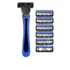 Aparelho de barbear manual de 3 lâminas para homens, lâmina de aço inoxidável, lâminas substituíveis, disponível para atacado