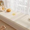Tapete para Bay Window Estilo Couro Cor Creme, Resistente a Manchas e Fácil de Cuidar, Tapete Limpável e Sem Lavagem, Tapete Antiderrapante Cortável para Varanda