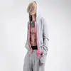 Moletom com zíper grande cor sólida casual rua outono inverno Y2K europeu e americano transfronteiriço masculino e feminino de primavera precoce jaqueta sweatshirt