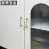 Manija Larga Estilo Francés Latón para Puerta de Gabinete Nórdico Moderno Simple Dorado Brillante para Cajón Gabinete Estilo Europeo Puerta de Armario Manija Pequeña