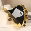 Bolso de Noche de Lujo Ligero Transfronterizo para Mujer, Elegante Bolso de Mano Lentejuelas con Cadena de Perlas en Forma de Abanico, Bolso de Noche Acrílico en Forma de Abanico