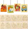 Piezas de Madera de Pascua Transfronterizas Sin Terminar Bricolaje Pintura Infantil Conejo Huevo Decoración Artesanía de Madera Adornos Colgantes