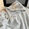 Sudadera con Capucha Bordada de Letras de Industria Pesada para Hombre Forro Grueso de Felpa Estilo Americano Otoño e Invierno Deportiva Casual Holgada para Niños y Niñas