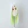 Peluca para Muñeca BJD 3 Puntos 4 Puntos 6 Puntos Flequillo Largo Cabello Largo Liso Estilo Colorido Cosplay Base sin Peinar Cubierta de Cabello