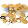 Utensílios de cozinha, capa de bambu, suporte de madeira, tampa de bambu para frascos de cosméticos de alta qualidade, tampa de madeira para copos de água de alta qualidade, tampa de bambu para castiçais