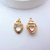 Color Cobre Conservador de Color Microincrustado Zirconia Corazón Colgante DIY Hecho a Mano Collar Pulsera Pendientes Pasador Borla Joyería Materiales