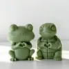 Molde de Silicona para Vela Aromática de Cachorro Bulldog Transfronterizo Adorno de Rana DIY Decoración Molde para Velas Hecho a Mano