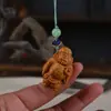 Talla de madera de sándalo verde, doce zodiacos, conjunto completo de rata, buey, tigre, conejo, dragón, serpiente, caballo, oveja, mono, pollo, perro, cerdo, colgante para teléfono móvil, bolso colgante