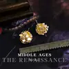 Pendientes Geométricos de Bola de Metal Tejidos a Mano Estilo Vintage Mid-Century Pendientes de Diseño de Nicho Personalizados para Mujer
