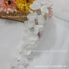 6,5 cm par de flores 120D criptografado chiffon laço branco diy acessórios artesanais canto roupas chapéu ornamentos colarinho saia