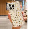 Funda Transparente Anticaída Flor de Abeja Adecuada para Serie iPhone 15/16/17 Promax/14 Protección de Funda para Teléfono