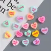Pingente de Coração Letras Inglesas Acessórios de Resina DIY Cola Creme Presilha de Cabelo Charms para Crocs Enfeites Materiais Adesivos