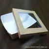 Caja de almuerzo de papel desechable con tapa cielo y tierra, caja de almuerzo para sushi y ensalada, tragaluz para mascotas, caja de regalo boutique, fábrica de cajas de papel personalizada