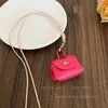 Color de principios de verano Dopamina Cartera larga de cuero para monedas Collar Cadena para suéter linda para mujer Accesorios de almacenamiento