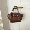 Bolsa de mão tipo balde de alta qualidade, tendência 2026, nova bolsa de ombro da moda, bolsa transversal de alto valor, bolsa de palha trançada vintage